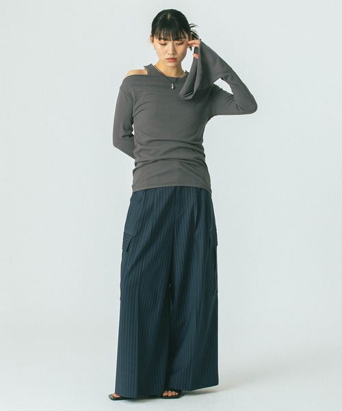 ROSE BUD(ローズバッド)の「(CREOLME)SUITING WIDE PANTS(その他パンツ・レディース・ネイビー/ベージュ・S/M)」の15枚目の写真
