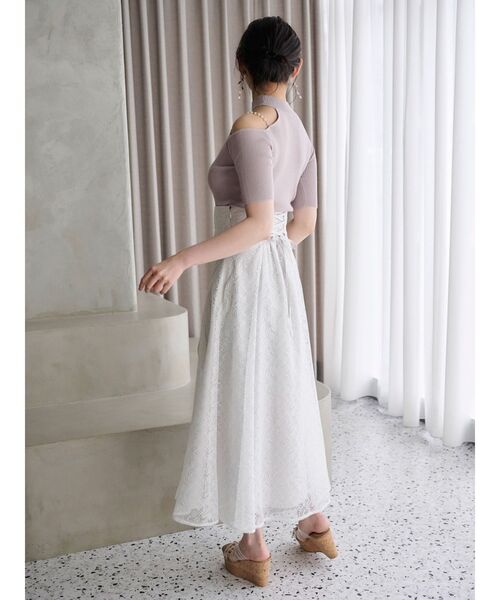 MERCURYDUO（マーキュリーデュオ）の「ショルダーパールチェーンカットアウトニット（ニット/セーター・レディース・オフホワイト/ベージュ/ブラック・FREE）」の22枚目の写真