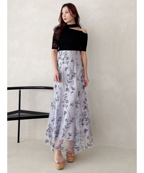 MERCURYDUO（マーキュリーデュオ）の「ショルダーパールチェーンカットアウトニット（ニット/セーター・レディース・オフホワイト/ベージュ/ブラック・FREE）」の10枚目の写真