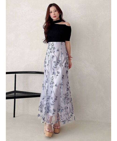 MERCURYDUO（マーキュリーデュオ）の「ショルダーパールチェーンカットアウトニット（ニット/セーター・レディース・オフホワイト/ベージュ/ブラック・FREE）」の11枚目の写真