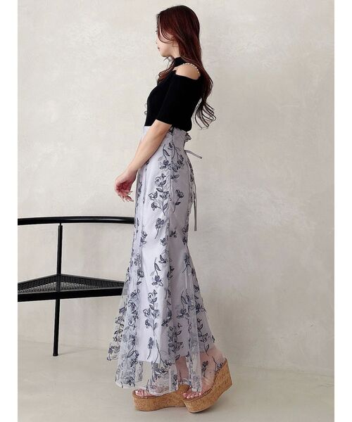 MERCURYDUO（マーキュリーデュオ）の「ショルダーパールチェーンカットアウトニット（ニット/セーター・レディース・オフホワイト/ベージュ/ブラック・FREE）」の12枚目の写真