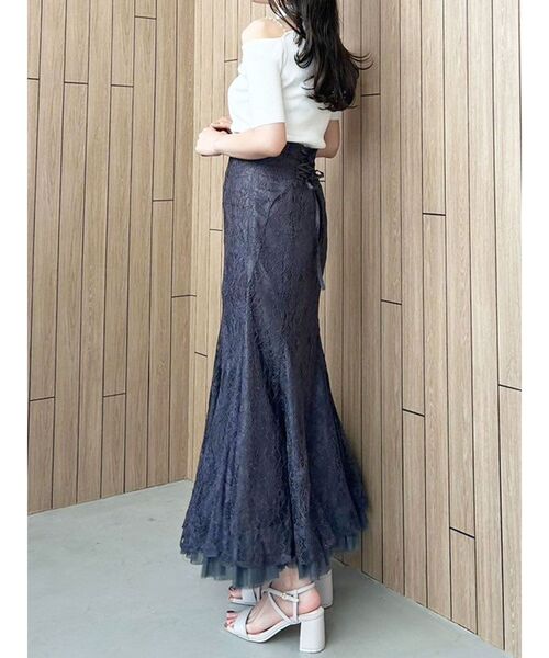 MERCURYDUO（マーキュリーデュオ）の「ショルダーパールチェーンカットアウトニット（ニット/セーター・レディース・オフホワイト/ベージュ/ブラック・FREE）」の5枚目の写真