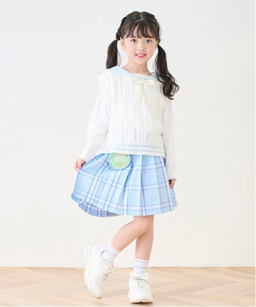 おしゃ見えポシェットつきプリーツスカパン　メゾピアノスカート　キュロット160 メゾピアノジュニア おしゃ見えポシェットつき プリーツスカパン