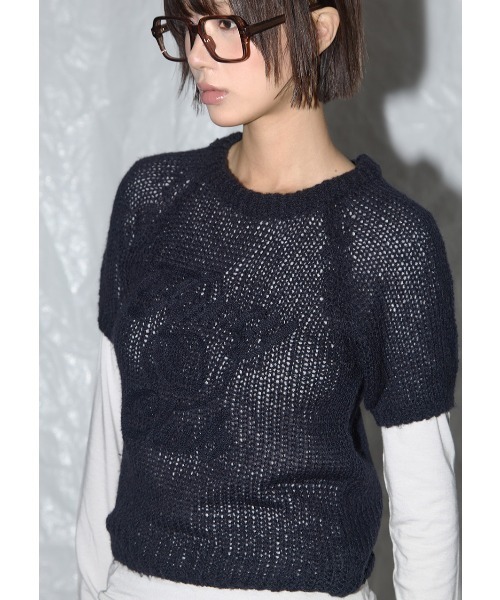 ニット セーター A'GEM/9 × .kom 「 FANCY CLUB/ファンシークラブ」 KNITTED HOOD BOLERO SET UP/ニ FANCY CLUB ニット セーター A'GEM/9 × .kom 「 CLUB/ファンシー