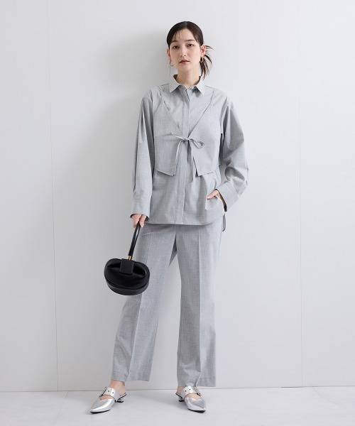 ketty（ケティ）の「梳毛合繊セミフレアパンツ≪手洗い可能≫（その他パンツ・レディース・ライトグレー/ブラウン/ベージュ・M）」の7枚目の写真