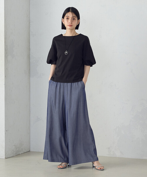 COMME CA ISM(コムサイズム)の「タックスリーブ ニュアンスカットソー(Tシャツ/カットソー・レディース・ブラック/カーキ/ホワイト・MEDIUM/LARGE)」の10枚目の写真