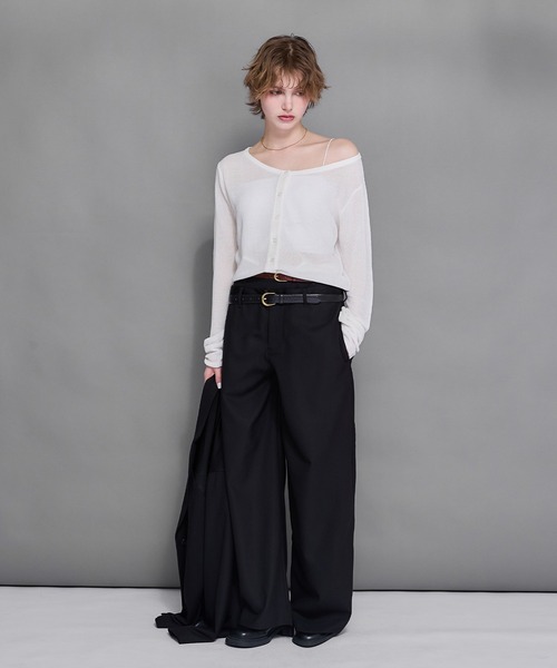 ACLENT（アクレント）の「サテンドッキングダブルウエストスラックス