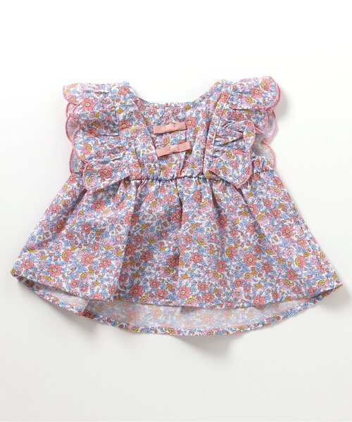 apres les cours（アプレレクール）の「花柄スカラップセットアップ（その他ベビーウェア・キッズ・ブルー/ピンク・80/70）」の3枚目の写真