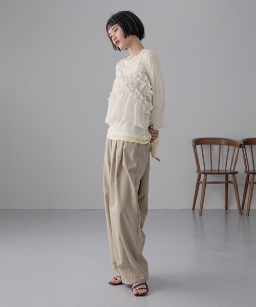 LOWRYS FARM（ローリーズファーム）の「フリルビスチェ　 252717（キャミソール・レディース・ブルー/アイボリー/ブラック・FREE）」の7枚目の写真