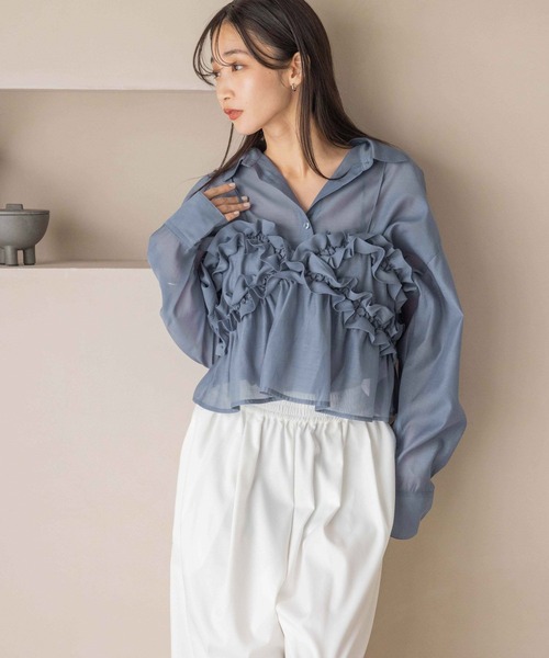 LOWRYS FARM（ローリーズファーム）の「フリルビスチェ　 252717（キャミソール・レディース・ブルー/アイボリー/ブラック・FREE）」の17枚目の写真