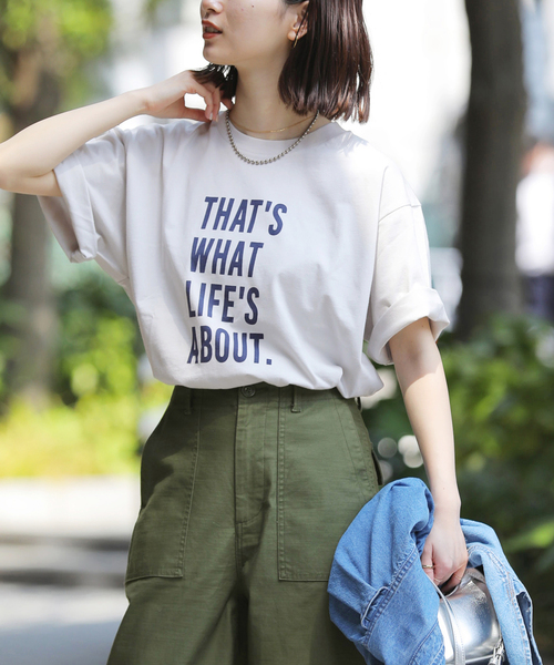 JOURNAL STANDARD relume(ジャーナルスタンダード レリューム)の「LIFE'S ABOUTプリントTEE(Tシャツ/カットソー・レディース・グレー/ベージュ/ホワイト・FREE)」の3枚目の写真