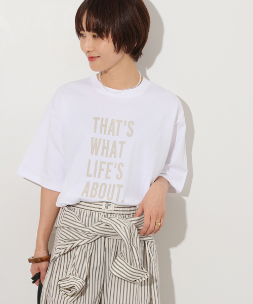 JOURNAL STANDARD relume(ジャーナルスタンダード レリューム)の「LIFE'S ABOUTプリントTEE(Tシャツ/カットソー・レディース・グレー/ベージュ/ホワイト・FREE)」の2枚目の写真