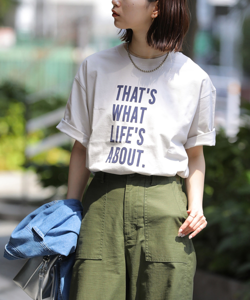 JOURNAL STANDARD relume(ジャーナルスタンダード レリューム)の「LIFE'S ABOUTプリントTEE(Tシャツ/カットソー・レディース・グレー/ベージュ/ホワイト・FREE)」の9枚目の写真