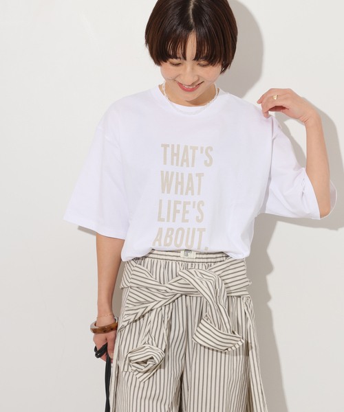 JOURNAL STANDARD relume(ジャーナルスタンダード レリューム)の「LIFE'S ABOUTプリントTEE(Tシャツ/カットソー・レディース・グレー/ベージュ/ホワイト・FREE)」の22枚目の写真