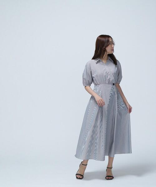 NATURAL BEAUTY BASIC（ナチュラルビューティーベーシック）の「◇【Oggi掲載】スキッパーフォルムシャツワンピース（シャツワンピース・レディース・ライトグリーン/ネイビー/グレー系その他・SMALL/MEDIUM/P/S）」の6枚目の写真