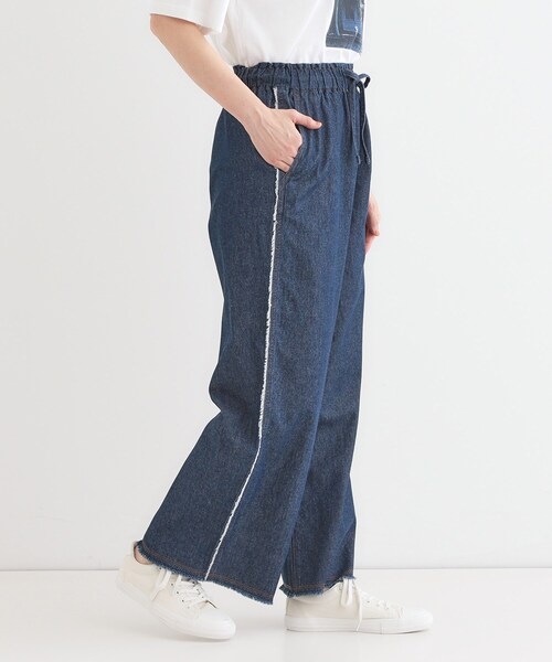 Cutie Blonde（キューティーブロンド）の「【S-LL】フリンジイージーデニムパンツ（デニムパンツ・レディース・ライトブルー/ブルー系その他・01/02/03/04）」の8枚目の写真