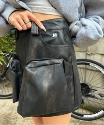HTH（エイチティーエイチ）の「faux leather mini skirt（スカート）」