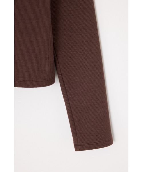 THROW by SLY（スローバイスライ）の「THROW　PAD IN BACK OPEN L/S TOPS パッドイン バックオープン ロングスリーブ トップス（Tシャツ/カットソー・レディース・ブラック/ブラウン・FREE）」の6枚目の写真