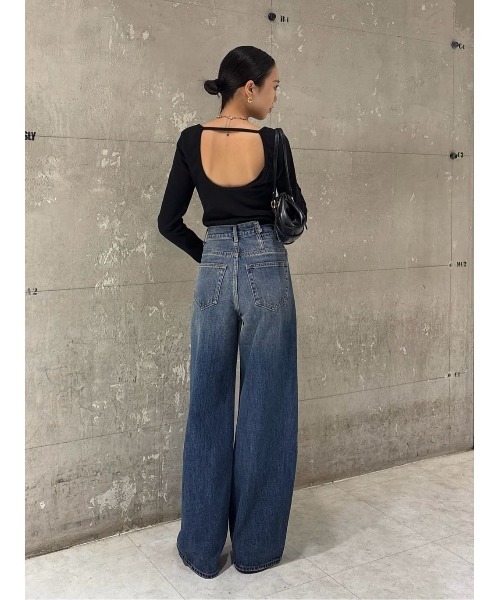 THROW by SLY（スローバイスライ）の「THROW　PAD IN BACK OPEN L/S TOPS パッドイン バックオープン ロングスリーブ トップス（Tシャツ/カットソー・レディース・ブラック/ブラウン・FREE）」の14枚目の写真