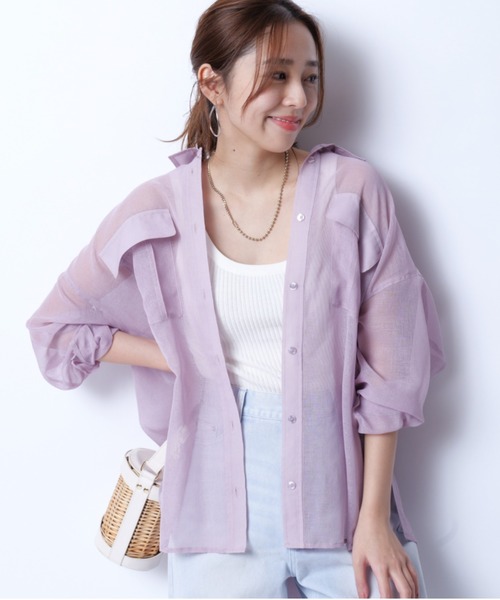 【新作】JUSGLITTY リネンライクシアーシャツ JUSGLITTY（ジャスグリッティー）の「リネンライクシアーシャツ