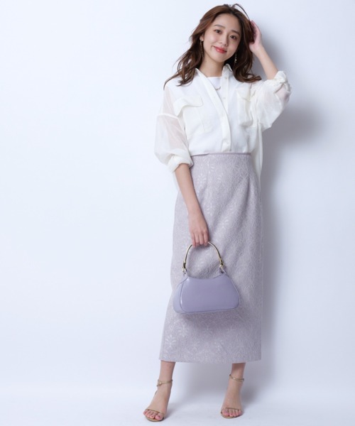 JUSGLITTY - ★新品タグ付き★ジャスグリッティー★エアリーゆるシャツ★ホワイト2★ JUSGLITTY（ジャスグリッティー）の「エアリーフリルブラウス
