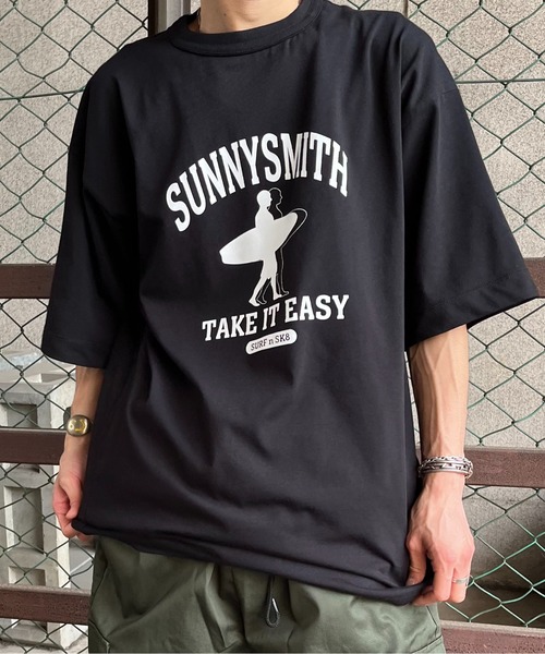 Sunny Smith(サニースミス)の「【SUNNY SMITH】アーチロゴ 11.6オンスウルトラヘヴィーウェイトTシャツ(CP)(Tシャツ/カットソー・メンズ・チャコール/ブラック・L/M)」の2枚目の写真