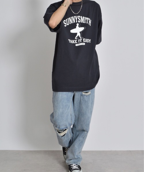 Sunny Smith(サニースミス)の「【SUNNY SMITH】アーチロゴ 11.6オンスウルトラヘヴィーウェイトTシャツ(CP)(Tシャツ/カットソー・メンズ・チャコール/ブラック・L/M)」の14枚目の写真