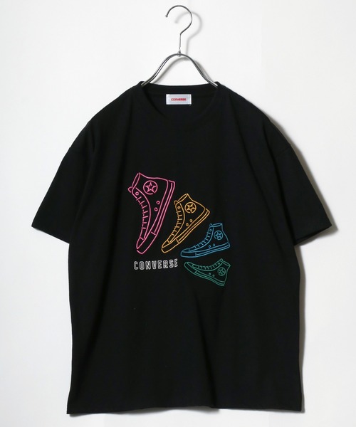 CONVERSE(コンバース)の「CONVERSE(コンバース)ハイカットスニーカーシューズグラフィックTシャツ レディース/刺繍/サガラ刺繍(Tシャツ/カットソー・レディース・ブラック系その他2/ネイビー/オフホワイト/ホワイト系その他3/ホワイト系その他2/ブラック系その他/ホワイト系その他/ブラック/ラベンダー/ピンク/ブラック系その他3・L/M)」の7枚目の写真