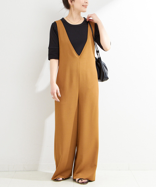 【新品】B.C STOCK＊ウォッシャブル / ディープVリーンサロペット B.C STOCK｜《追加》ウォッシャブル / ディープVリーン