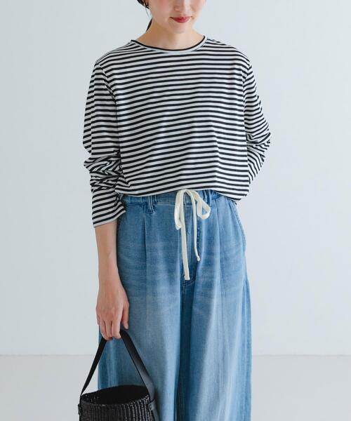 URBAN RESEARCH(アーバンリサーチ)の「テンセルコットンボーダーカットソー(Tシャツ/カットソー・レディース・その他1/その他2・FREE)」の3枚目の写真