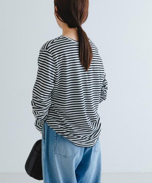 URBAN RESEARCH(アーバンリサーチ)の「テンセルコットンボーダーカットソー(Tシャツ/カットソー・レディース・その他1/その他2・FREE)」の4枚目の写真