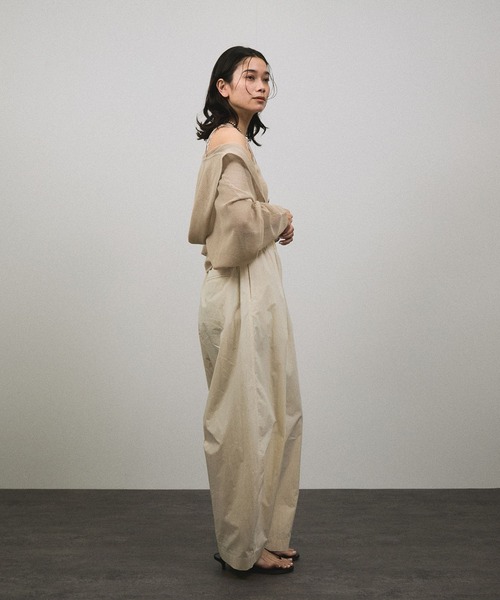 【ブルー系（45）】シアーメッシュフードボレロ SALON adam et rope'（サロン アダム エ ロペ）の「シアーメッシュ