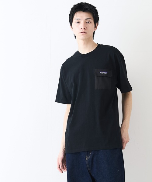 ragged mountain(ラギットマウンテン)の「【RAGGED MOUNTAIN:ラギットマウンテン】布帛ポケット付 Tシャツ 半袖 オーバーサイズ(Tシャツ/カットソー・メンズ・ホワイト/ブラック/グレイッシュブルー/パープル/ベージュ・MEDIUM/LARGE/X-LARGE)」の13枚目の写真