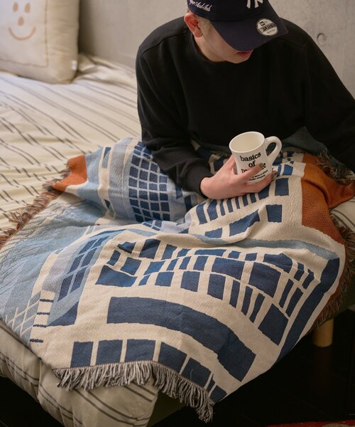 BIRTHDAY BAR（バースデイバー）の「【インフルエンサーtakahashi企画】Bldg. throwket　ビルディングスローケット（ブランケット・レディース・ブルー系その他・0）」の12枚目の写真