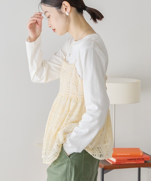 AMERICAN HOLIC(アメリカンホリック)の「チェックレースオーバーキャミソール(キャミソール・レディース・その他6/アイボリー/ブラック・L/M)」の10枚目の写真