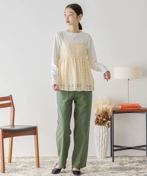 AMERICAN HOLIC(アメリカンホリック)の「チェックレースオーバーキャミソール(キャミソール・レディース・その他6/アイボリー/ブラック・L/M)」の11枚目の写真