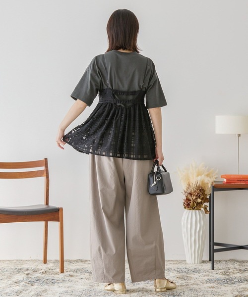 AMERICAN HOLIC(アメリカンホリック)の「チェックレースオーバーキャミソール(キャミソール・レディース・その他6/アイボリー/ブラック・L/M)」の8枚目の写真