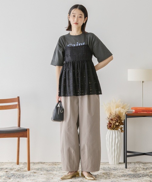 AMERICAN HOLIC(アメリカンホリック)の「チェックレースオーバーキャミソール(キャミソール・レディース・その他6/アイボリー/ブラック・L/M)」の7枚目の写真