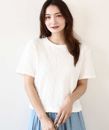 MK MICHEL KLEIN | フクレシャーリングカットソー/UVカット/洗える(Tシャツ/カットソー)