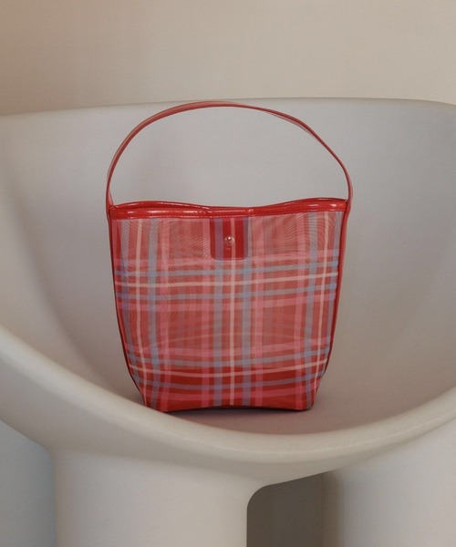 LOWRYS FARM(ローリーズファーム)の「シアーチェックトートBAG 323505(トートバッグ・レディース・ブルー/レッド・FREE)」の2枚目の写真