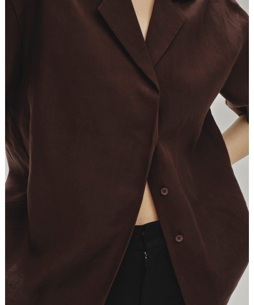 TODAYFUL(トゥデイフル)の「Halfsleeve Box Shirts(シャツ/ブラウス・レディース・チョコ/ブラック/キナリ・FREE)」の9枚目の写真