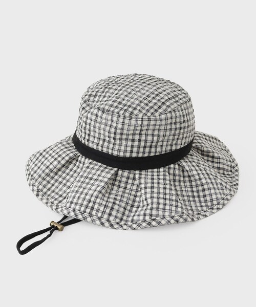 OPAQUE.CLIP（オペークドットクリップ）の「フリルバケットハット（ハット・レディース・ライトベージュ/ブラック系1・00）」の3枚目の写真