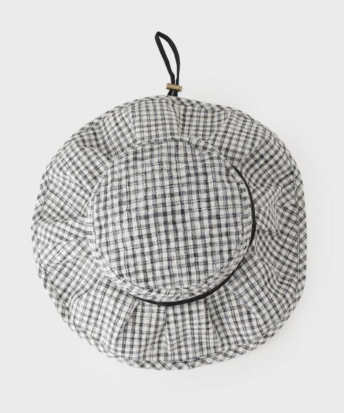 OPAQUE.CLIP（オペークドットクリップ）の「フリルバケットハット（ハット・レディース・ライトベージュ/ブラック系1・00）」の5枚目の写真