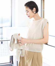 [アンサンブル対応]スパンコールフレンチスリーブニット