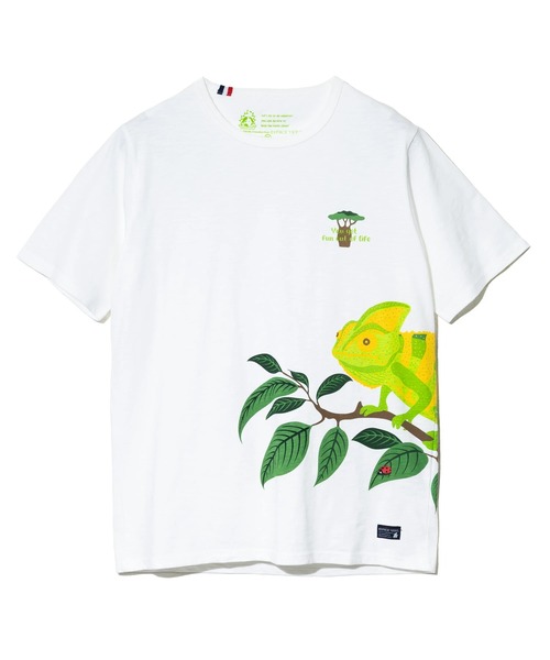 go slow caravan（ゴースローキャラバン）の「ESPACE VERT/エスパスヴェール　カメレオンプリント S/S TEE（Tシャツ/カットソー・メンズ・ホワイト/サックスブルー・X-LARGE/LARGE/MEDIUM）」の2枚目の写真