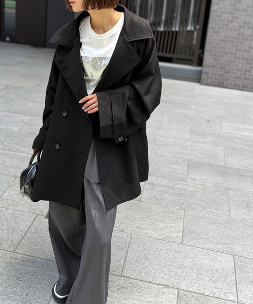 classicalelf（クラシカルエルフ）の「春のベストバイ。瞬間、きちんと見え。1枚あれば着回し自由自在。ケープ付きスタンドカラーミドル丈コート（ベルト付き）（トレンチコート・レディース・モカ/ベージュ/ブラック・SMALL/MEDIUM/LARGE/X-LARGE）」の15枚目の写真