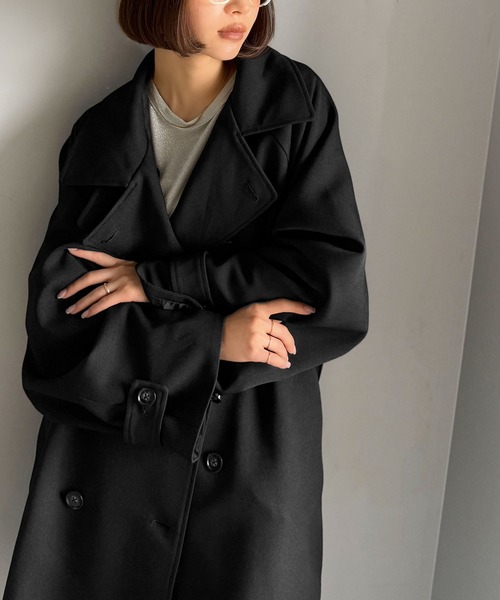 classicalelf（クラシカルエルフ）の「春のベストバイ。瞬間、きちんと見え。1枚あれば着回し自由自在。ケープ付きスタンドカラーミドル丈コート（ベルト付き）（トレンチコート・レディース・モカ/ベージュ/ブラック・SMALL/MEDIUM/LARGE/X-LARGE）」の6枚目の写真