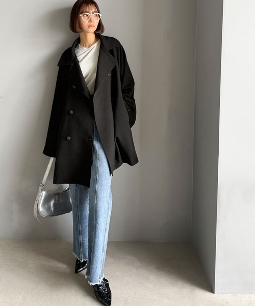 classicalelf（クラシカルエルフ）の「春のベストバイ。瞬間、きちんと見え。1枚あれば着回し自由自在。ケープ付きスタンドカラーミドル丈コート（ベルト付き）（トレンチコート・レディース・モカ/ベージュ/ブラック・SMALL/MEDIUM/LARGE/X-LARGE）」の17枚目の写真