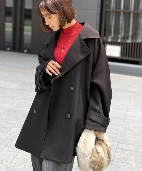 classicalelf（クラシカルエルフ）の「春のベストバイ。瞬間、きちんと見え。1枚あれば着回し自由自在。ケープ付きスタンドカラーミドル丈コート（ベルト付き）（トレンチコート・レディース・モカ/ベージュ/ブラック・SMALL/MEDIUM/LARGE/X-LARGE）」の4枚目の写真