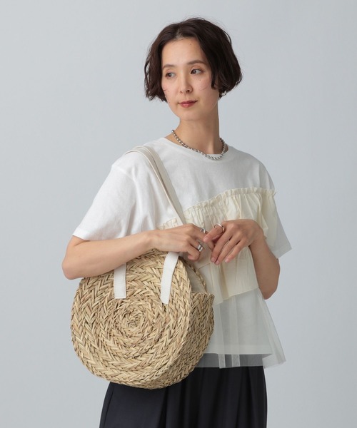 LEPSIM（レプシィム）の「水草ラウンドバッグ　322113（ショルダーバッグ・レディース・ブラック/オフホワイト・ONE SIZE）」の3枚目の写真